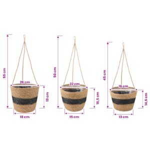 3 vnt. Natūrali ir juoda Ø26 x 19 cm 100% Jūros žolė