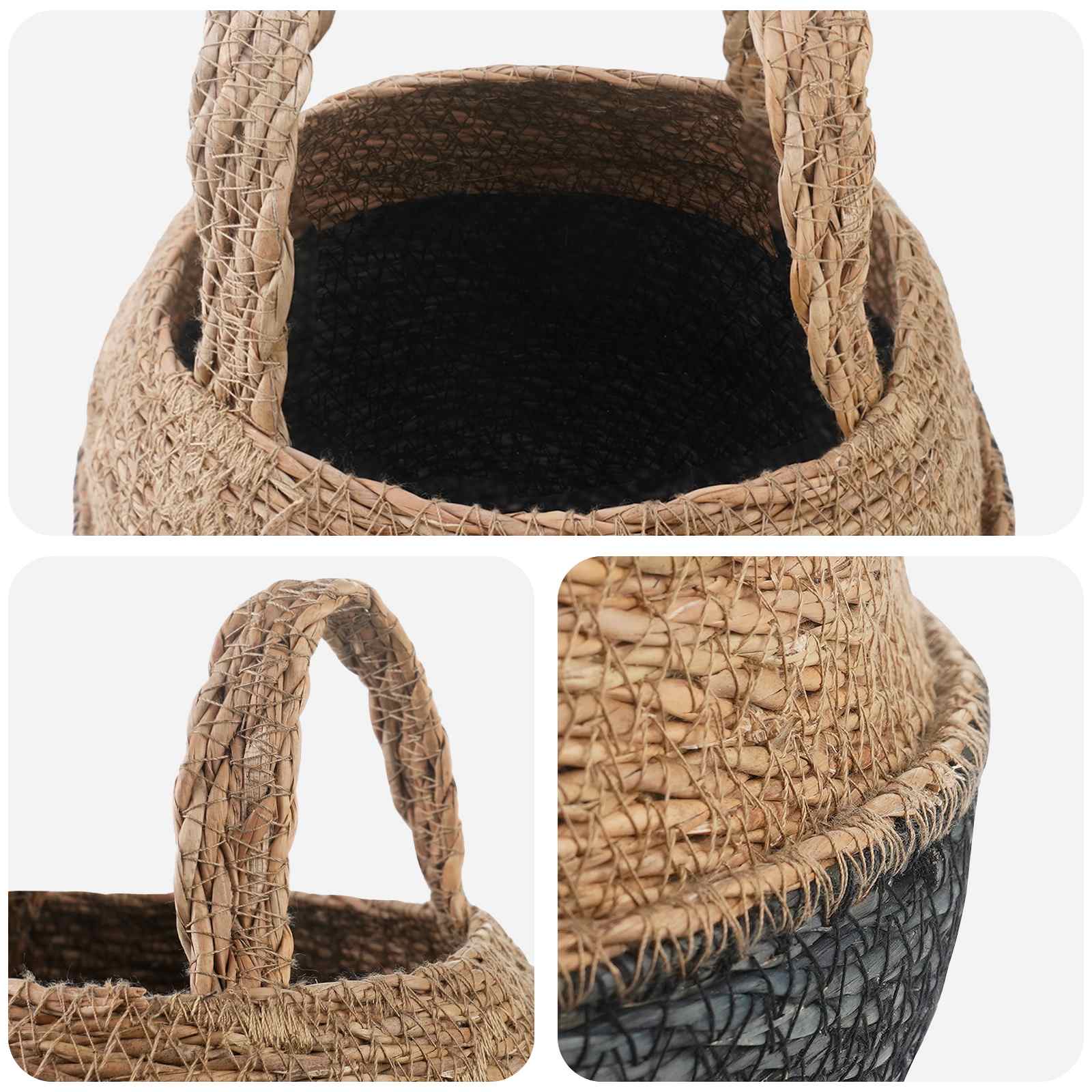 Vazonas su rankenomis Juoda Ø 22 x 20 cm 100% Jūros žolė Vazonas su rankenomis Juoda Ø 22 x 20 cm 100% Jūros žolė - Image 4