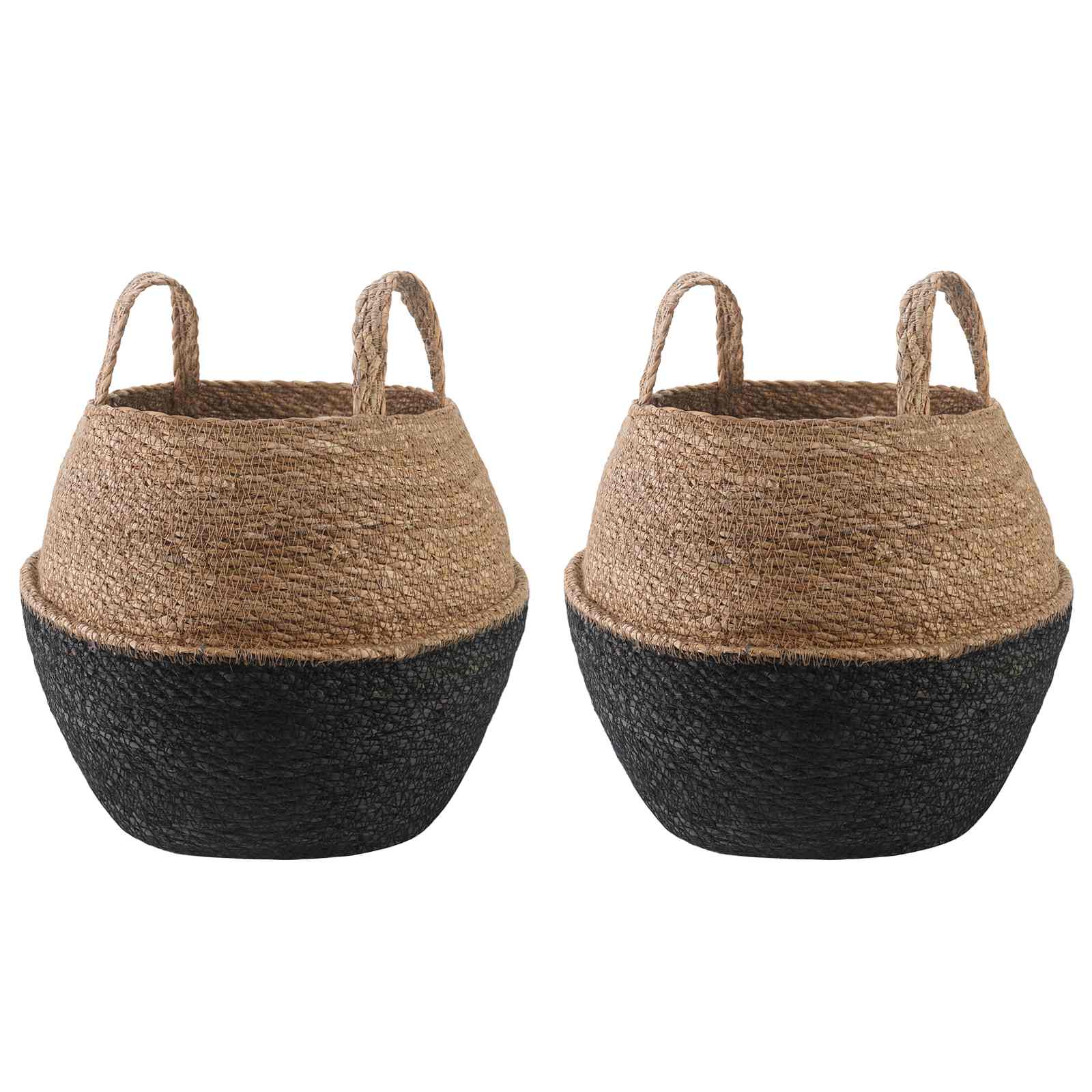 Vazonas su rankenomis 2 vnt. Juoda Ø 32 x 32 cm 100% Jūros žolė Vazonas su rankenomis 2 vnt. Juoda Ø 32 x 32 cm 100% Jūros žolė - Image 2