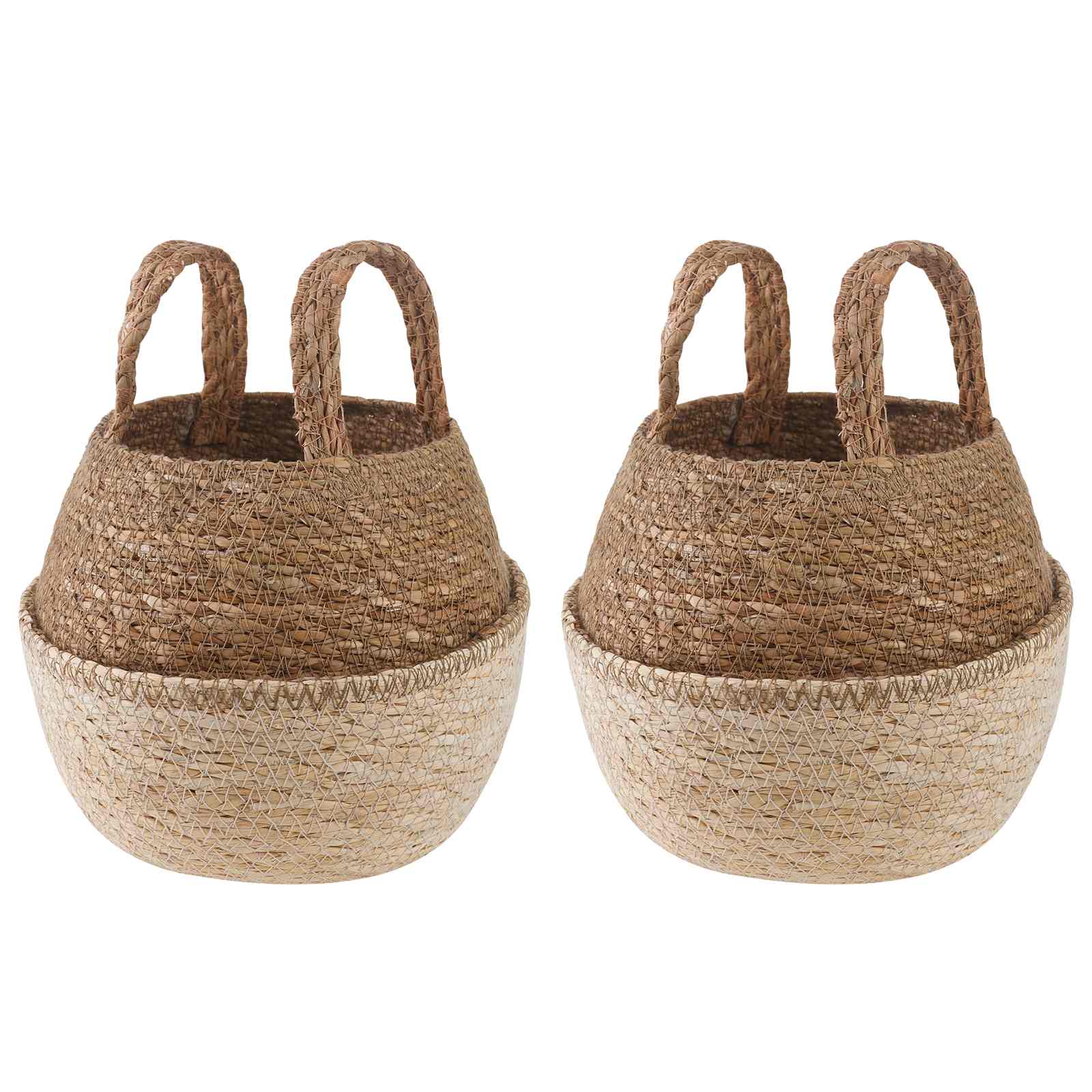 Vazonas su rankenomis 2 vnt. Balta Ø 22 x 20 cm 100% Jūros žolė Vazonas su rankenomis 2 vnt. Balta Ø 22 x 20 cm 100% Jūros žolė - Image 2