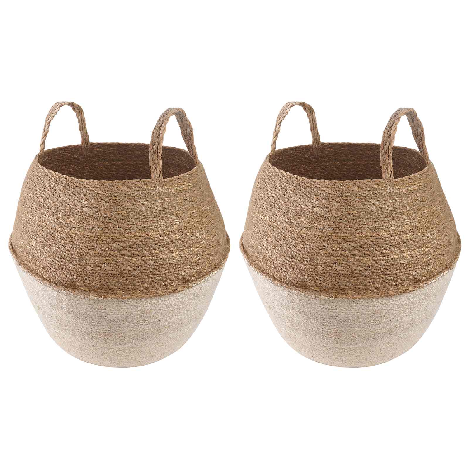 Vazonas su rankenomis 2 vnt. Balta Ø 32 x 32 cm 100% Jūros žolė Vazonas su rankenomis 2 vnt. Balta Ø 32 x 32 cm 100% Jūros žolė - Image 2