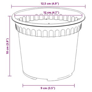 Apvalus gėlių vazonas 6 vnt. Juoda Ø 12,5 x 10 cm Plastmasė