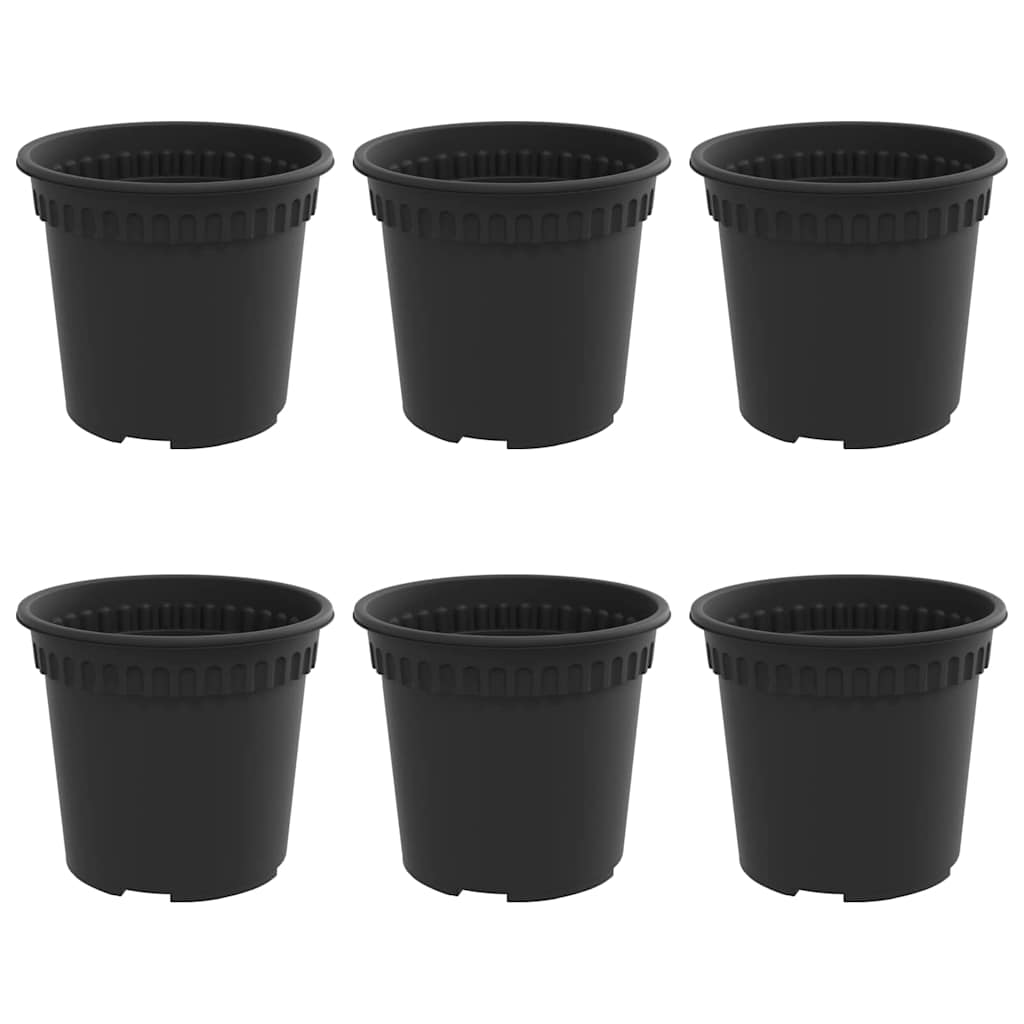 Apvalus gėlių vazonas 6 vnt. Juoda Ø 15 x 12 cm Plastmasė Apvalus gėlių vazonas 6 vnt. Juoda Ø 15 x 12 cm Plastmasė - Image 3