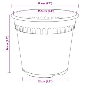 Apvalus gėlių vazonas 6 vnt. Juoda Ø 19 x 16 cm Plastmasė