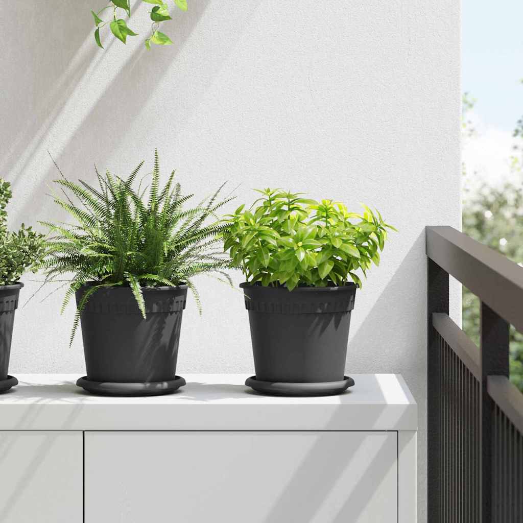 Apvalus gėlių vazonas 24 vnt. Juoda Ø 19 x 16 cm Plastmasė Apvalus gėlių vazonas 24 vnt. Juoda Ø 19 x 16 cm Plastmasė - Image 2