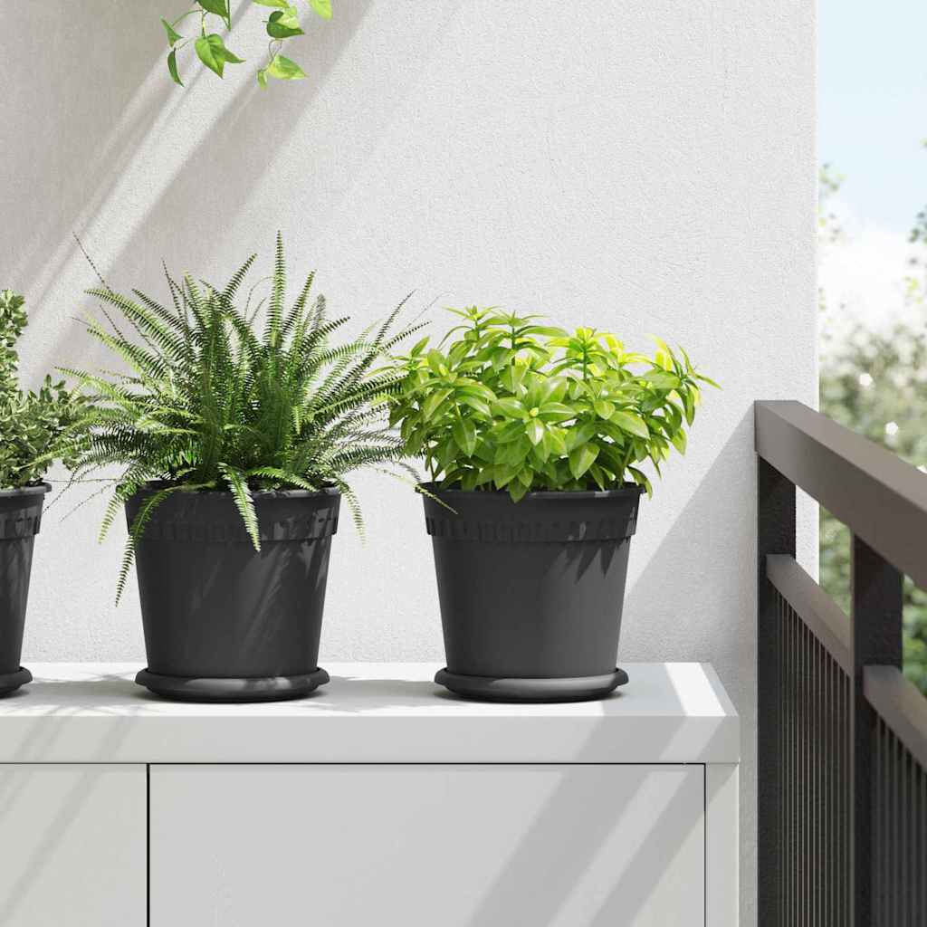 Apvalus gėlių vazonas 24 vnt. Juoda Ø 19 x 16,5 cm Plastmasė Apvalus gėlių vazonas 24 vnt. Juoda Ø 19 x 16,5 cm Plastmasė - Image 2