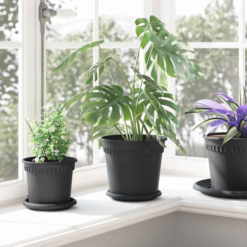 Apvalus gėlių vazonas 24 vnt. Juoda Ø 19 x 16,5 cm Plastmasė Apvalus gėlių vazonas 24 vnt. Juoda Ø 19 x 16,5 cm Plastmasė - Image 5