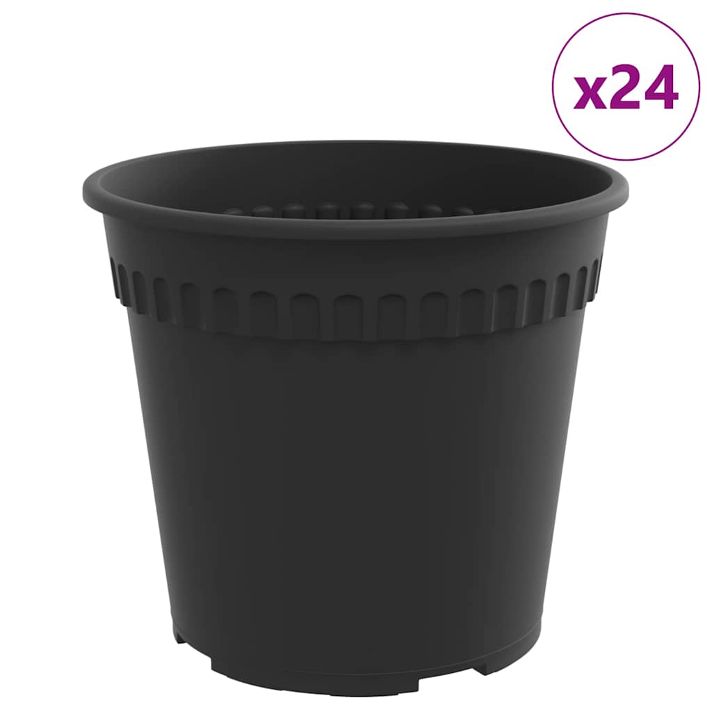 Apvalus gėlių vazonas 24 vnt. Juoda Ø 19 x 16,5 cm Plastmasė Apvalus gėlių vazonas 24 vnt. Juoda Ø 19 x 16,5 cm Plastmasė - Image 3