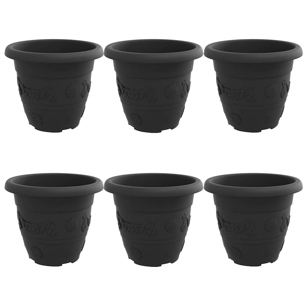 Apvalus gėlių vazonas 6 vnt. Juoda Ø 26 x 21.5 cm Plastmasė Apvalus gėlių vazonas 6 vnt. Juoda Ø 26 x 21.5 cm Plastmasė - Image 3