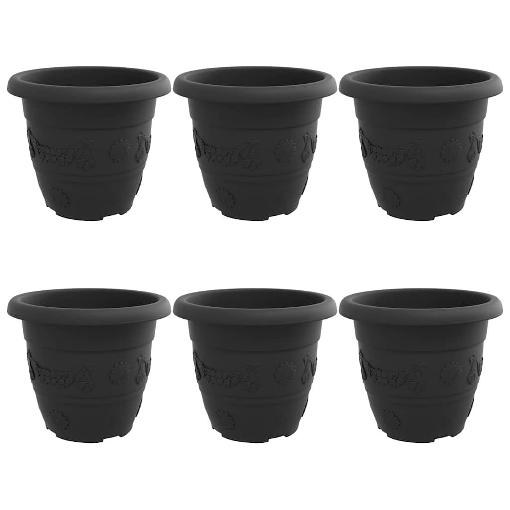 Apvalus gėlių vazonas 6 vnt. Juoda Ø 30 x 25 cm Plastmasė Apvalus gėlių vazonas 6 vnt. Juoda Ø 30 x 25 cm Plastmasė - Image 3