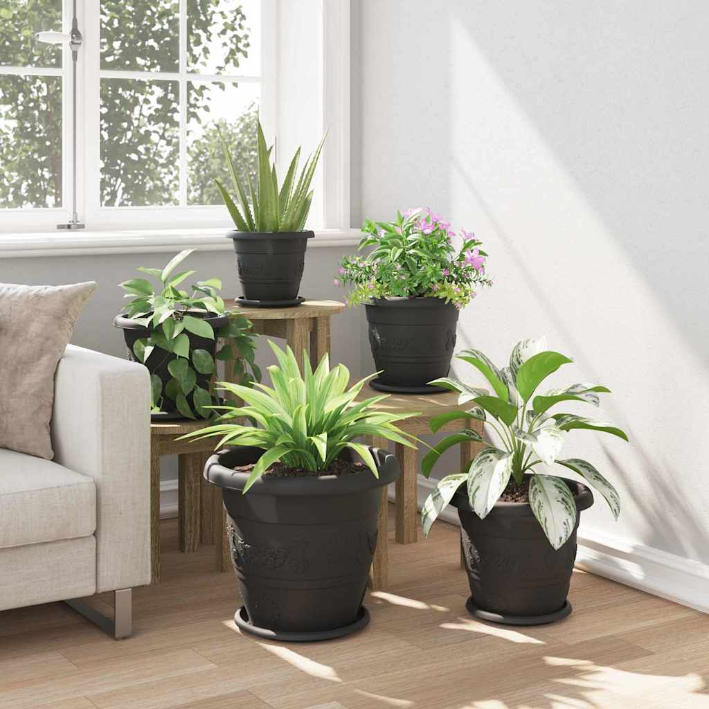 Apvalus gėlių vazonas 6 vnt. Juoda Ø 39 x 32 cm Plastmasė Apvalus gėlių vazonas 6 vnt. Juoda Ø 39 x 32 cm Plastmasė - Image 5