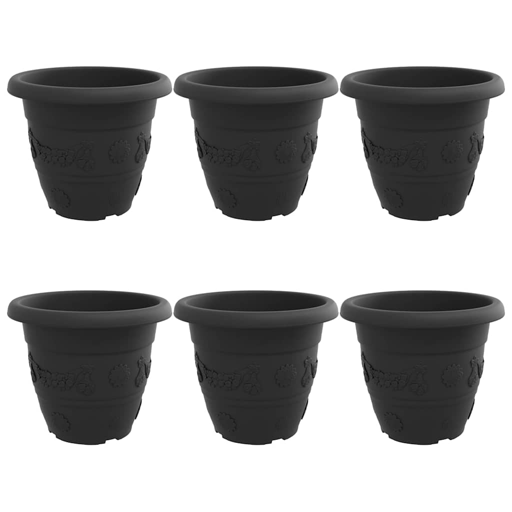 Apvalus gėlių vazonas 6 vnt. Juoda Ø 39 x 32 cm Plastmasė Apvalus gėlių vazonas 6 vnt. Juoda Ø 39 x 32 cm Plastmasė - Image 3