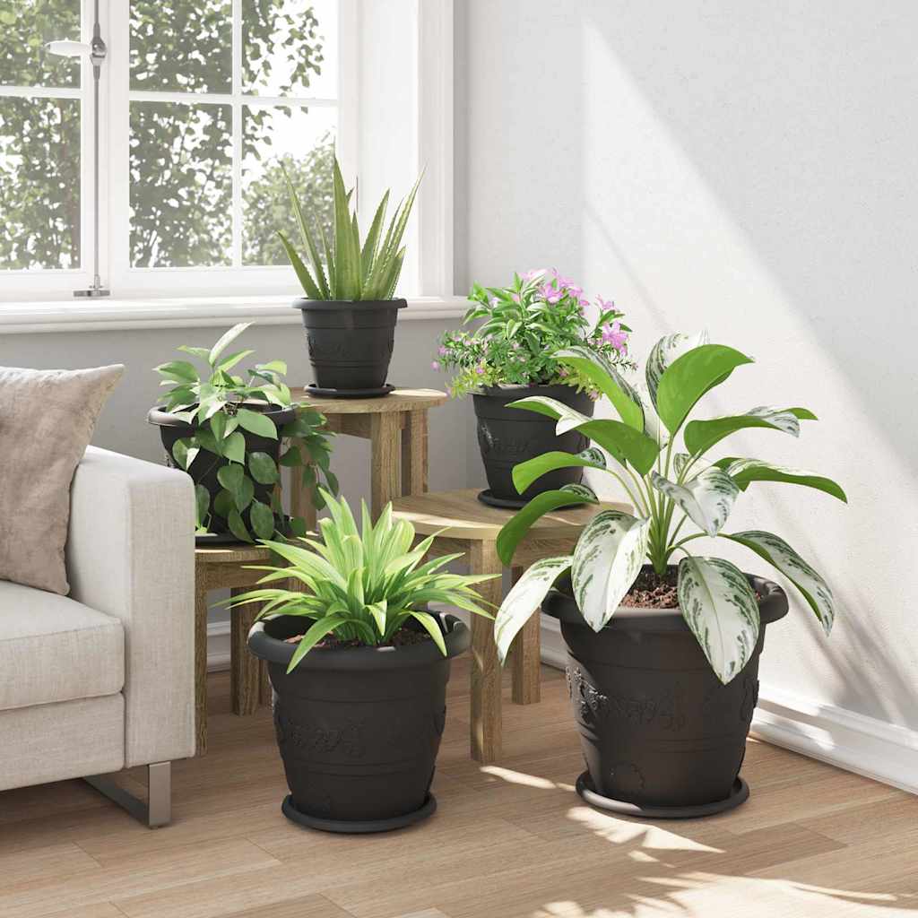 Apvalus gėlių padėklas 6 vnt. Juoda Ø 23,5 x 2,5 cm Plastmasė Apvalus gėlių padėklas 6 vnt. Juoda Ø 23,5 x 2,5 cm Plastmasė - Image 5