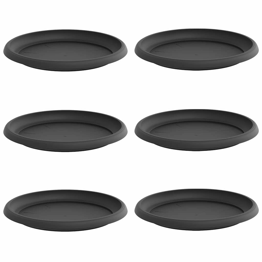 Apvalus gėlių padėklas 6 vnt. Juoda Ø 23,5 x 2,5 cm Plastmasė Apvalus gėlių padėklas 6 vnt. Juoda Ø 23,5 x 2,5 cm Plastmasė - Image 3