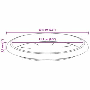 Apvalus gėlių padėklas 6 vnt. Juoda Ø 23,5 x 2,5 cm Plastmasė