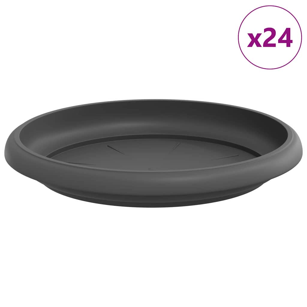 Apvalus gėlių padėklas 24 vnt. Juoda Ø 15,5 x 2 cm Plastmasė Apvalus gėlių padėklas 24 vnt. Juoda Ø 15,5 x 2 cm Plastmasė - Image 3