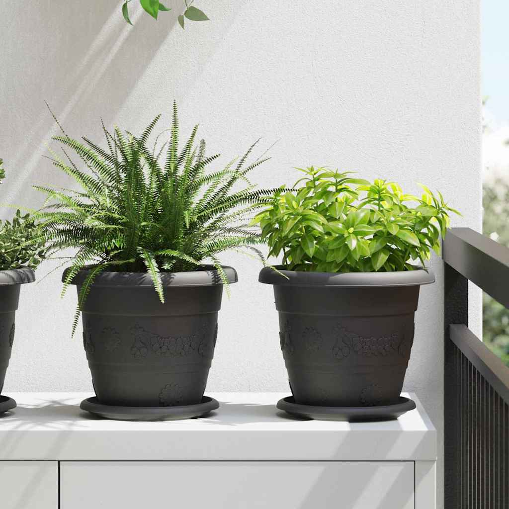 Apvalus gėlių padėklas 24 vnt. Juoda Ø 17,5 x 2 cm Plastmasė Apvalus gėlių padėklas 24 vnt. Juoda Ø 17,5 x 2 cm Plastmasė - Image 2
