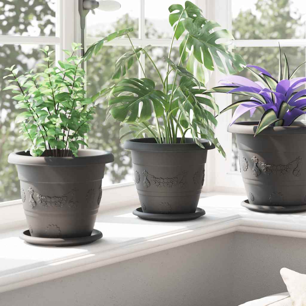 Apvalus gėlių padėklas 24 vnt. Juoda Ø 17,5 x 2 cm Plastmasė Apvalus gėlių padėklas 24 vnt. Juoda Ø 17,5 x 2 cm Plastmasė - Image 5