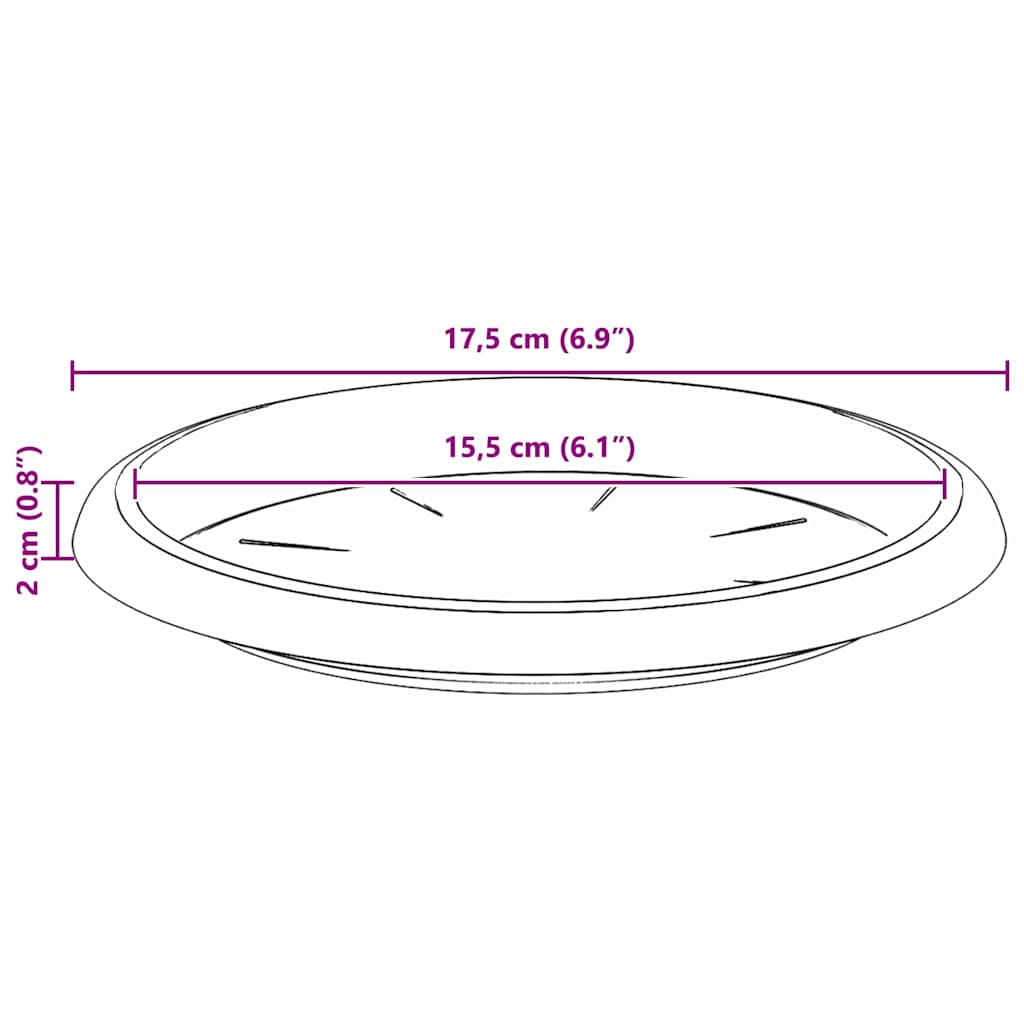Apvalus gėlių padėklas 24 vnt. Juoda Ø 17,5 x 2 cm Plastmasė Apvalus gėlių padėklas 24 vnt. Juoda Ø 17,5 x 2 cm Plastmasė