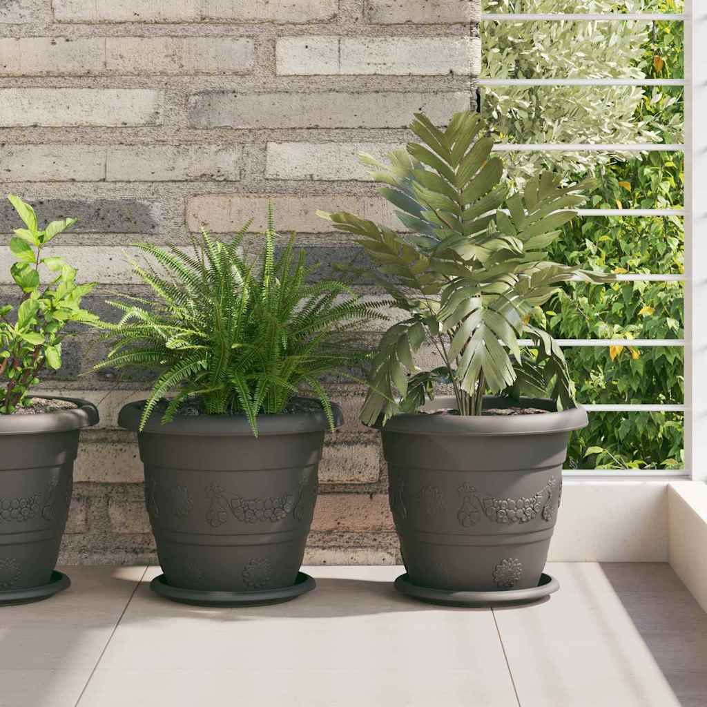 Apvalus gėlių padėklas 24 vnt. Juoda Ø 19 x 2 cm Plastmasė Apvalus gėlių padėklas 24 vnt. Juoda Ø 19 x 2 cm Plastmasė - Image 2
