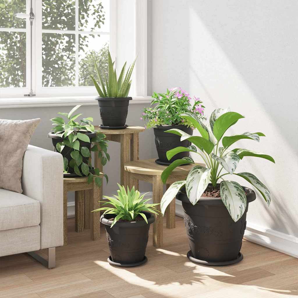 Apvalus gėlių padėklas 24 vnt. Juoda Ø 19 x 2 cm Plastmasė Apvalus gėlių padėklas 24 vnt. Juoda Ø 19 x 2 cm Plastmasė - Image 5