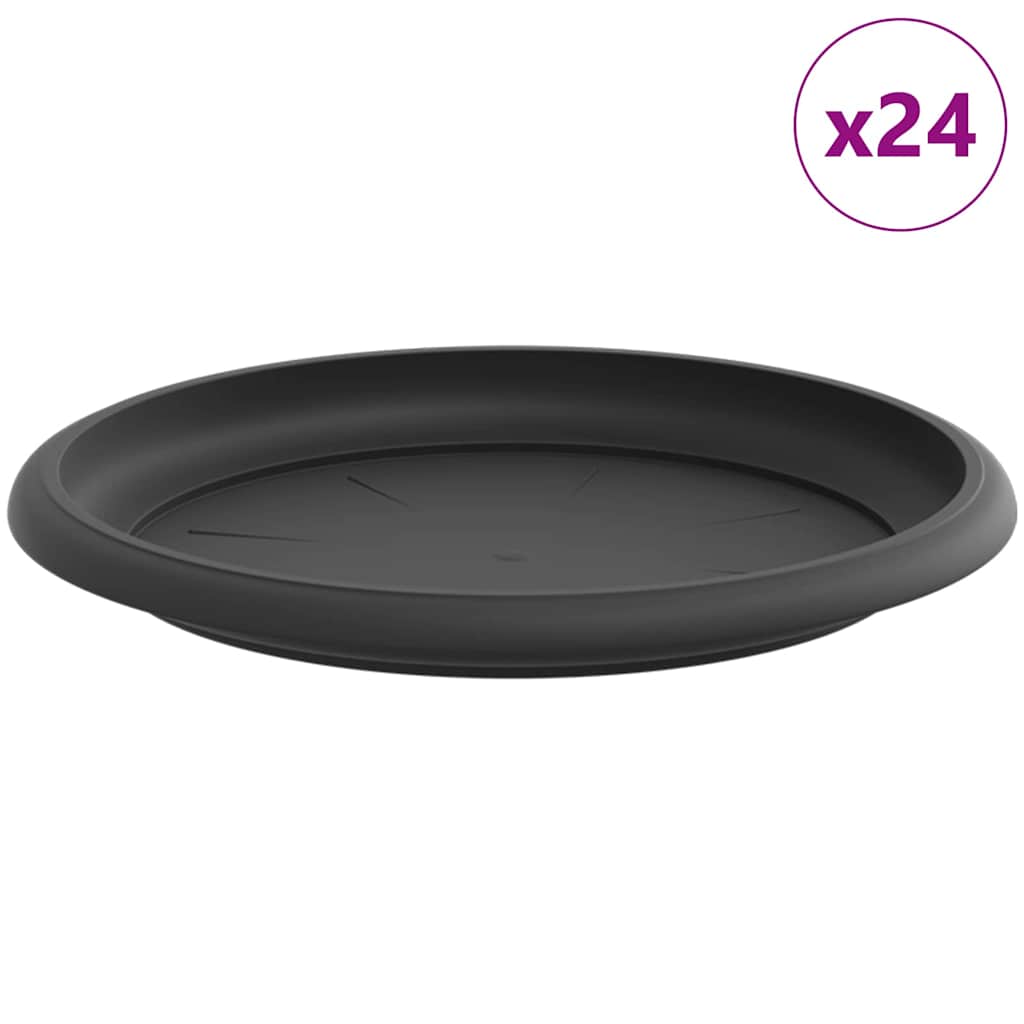 Apvalus gėlių padėklas 24 vnt. Juoda Ø 19 x 2 cm Plastmasė Apvalus gėlių padėklas 24 vnt. Juoda Ø 19 x 2 cm Plastmasė - Image 3