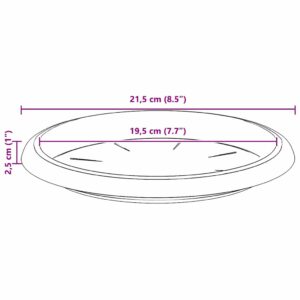 Apvalus gėlių padėklas 24 vnt. Juoda Ø 21,5 x 2,5 cm Plastmasė