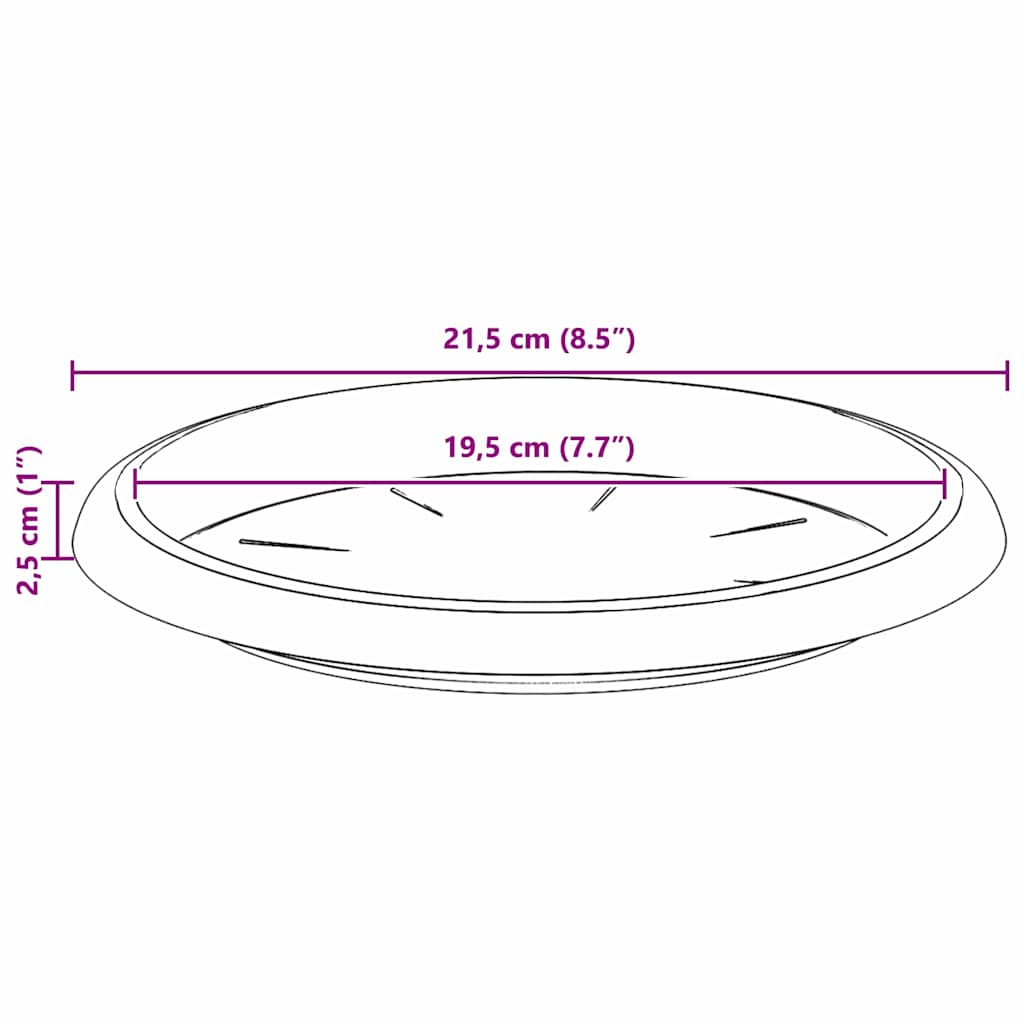 Apvalus gėlių padėklas 24 vnt. Juoda Ø 21,5 x 2,5 cm Plastmasė Apvalus gėlių padėklas 24 vnt. Juoda Ø 21,5 x 2,5 cm Plastmasė