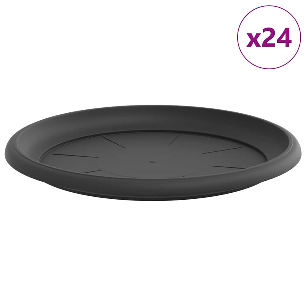 Apvalus gėlių padėklas 24 vnt. Juoda Ø 27 x 2,5 cm Plastmasė Apvalus gėlių padėklas 24 vnt. Juoda Ø 27 x 2,5 cm Plastmasė - Image 3