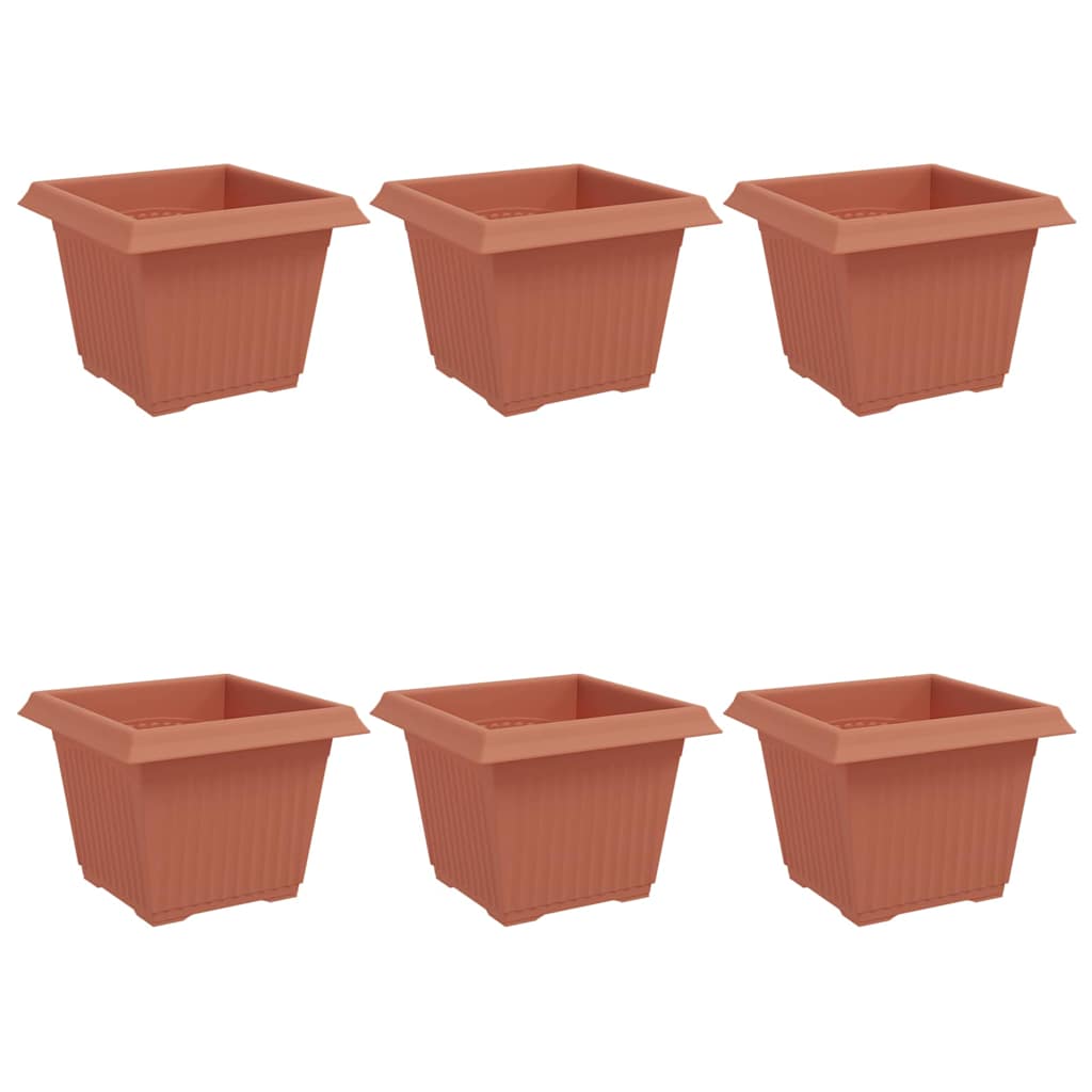 Kvadratinis gėlių vazonas 6 vnt. Raudona plyta Plastmasė Kvadratinis gėlių vazonas 6 vnt. Raudona plyta Plastmasė - Image 3