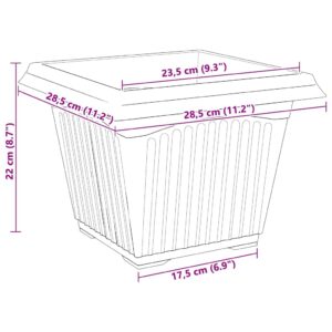Kvadratinis gėlių vazonas 6 vnt. Raudona plyta Plastmasė