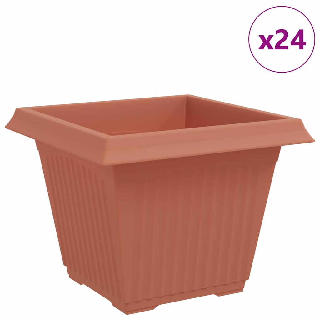 Kvadratinis gėlių vazonas 24 vnt. Raudona plyta Plastmasė Kvadratinis gėlių vazonas 24 vnt. Raudona plyta Plastmasė - Image 3
