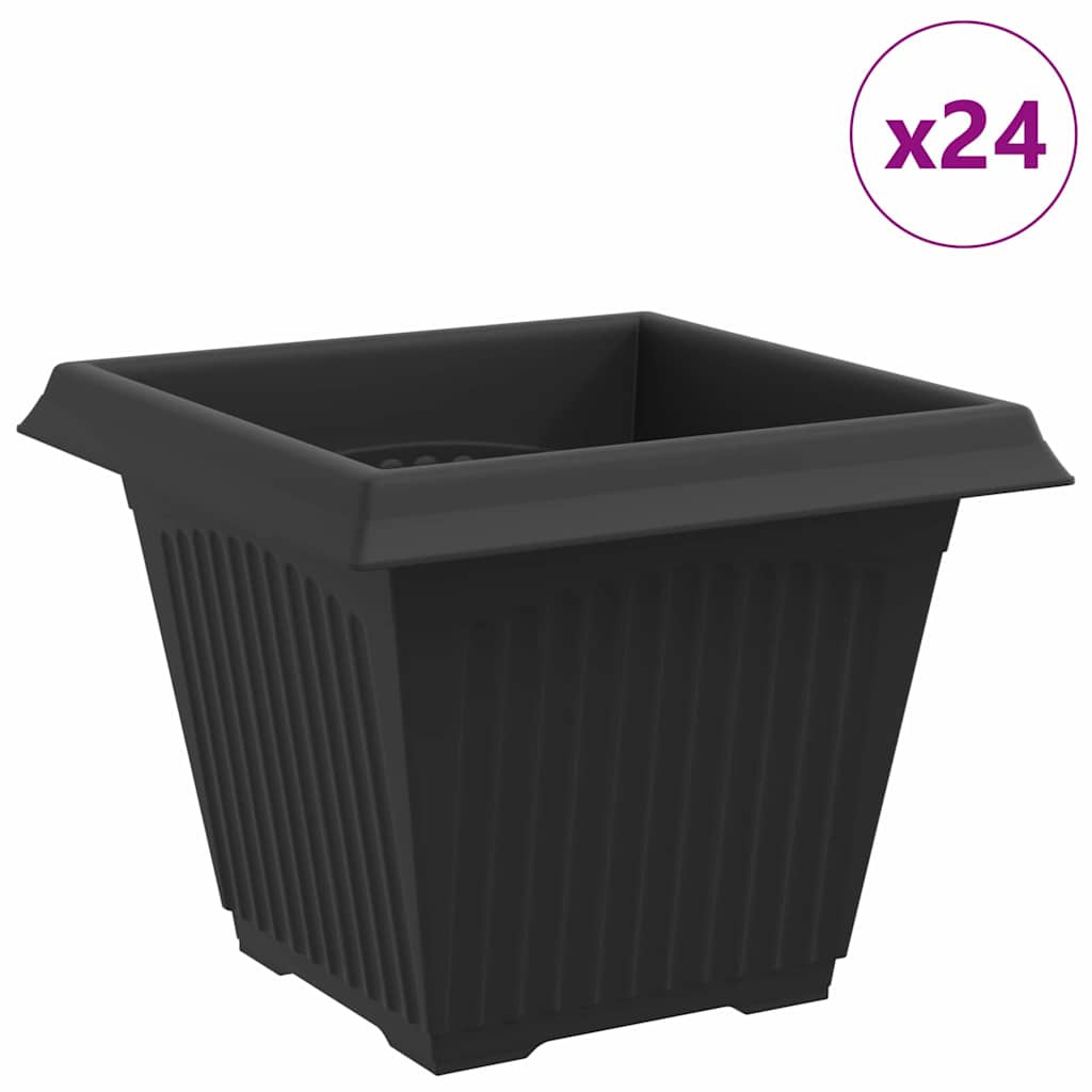 Kvadratinis gėlių vazonas 24 vnt. Juoda 38 x 38 x 30 cm Kvadratinis gėlių vazonas 24 vnt. Juoda 38 x 38 x 30 cm - Image 3