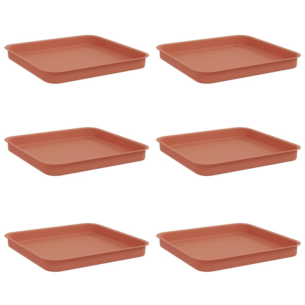 Kvadratinis gėlių padėklas 6 vnt. Raudona plyta Plastmasė Kvadratinis gėlių padėklas 6 vnt. Raudona plyta Plastmasė - Image 3