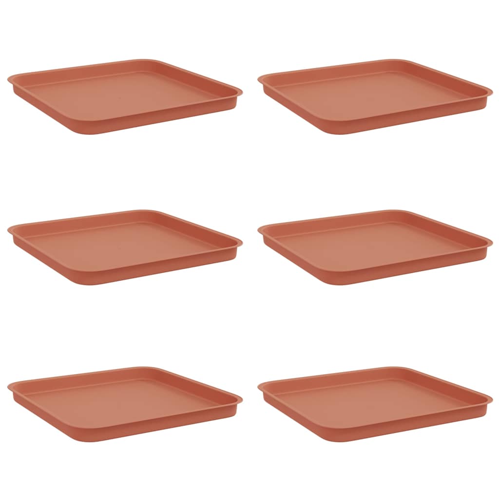 Kvadratinis gėlių padėklas 6 vnt. Raudona plyta Plastmasė Kvadratinis gėlių padėklas 6 vnt. Raudona plyta Plastmasė - Image 3