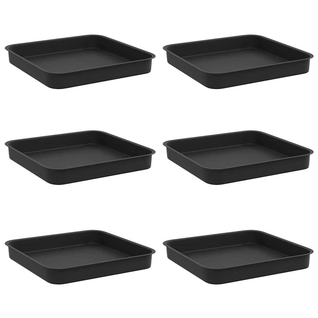Kvadratinis gėlių padėklas 6 vnt. Juoda 15 x 15 x 2 cm Kvadratinis gėlių padėklas 6 vnt. Juoda 15 x 15 x 2 cm - Image 3