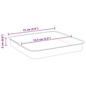 Kvadratinis gėlių padėklas 6 vnt. Juoda 15 x 15 x 2 cm