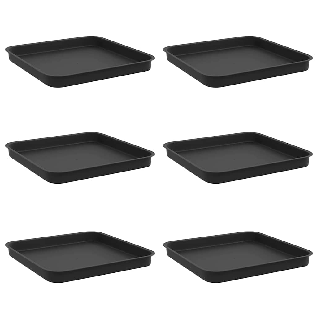 Kvadratinis gėlių padėklas 6 vnt. Juoda 21 x 21 x 2 cm Kvadratinis gėlių padėklas 6 vnt. Juoda 21 x 21 x 2 cm - Image 3