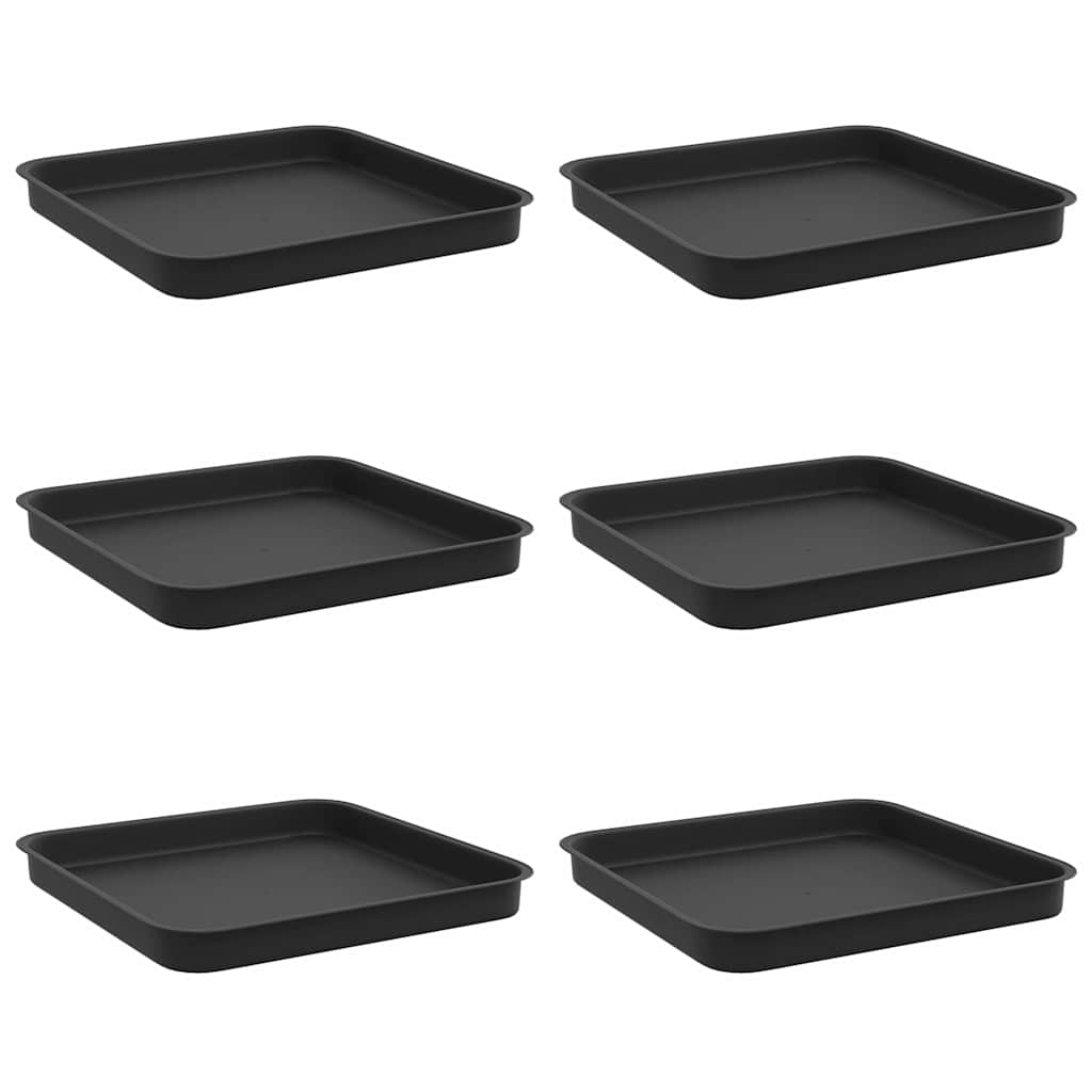 Kvadratinis gėlių padėklas 6 vnt. Juoda 25,5 x 25,5 x 2,5 cm Kvadratinis gėlių padėklas 6 vnt. Juoda 25,5 x 25,5 x 2,5 cm - Image 3