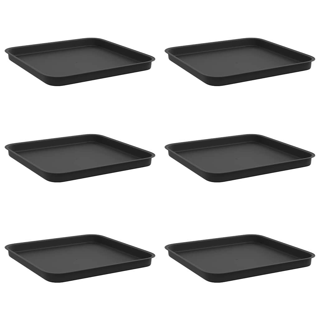 Kvadratinis gėlių padėklas 6 vnt. Juoda 32 x 32 x 2,5 cm Kvadratinis gėlių padėklas 6 vnt. Juoda 32 x 32 x 2,5 cm - Image 3