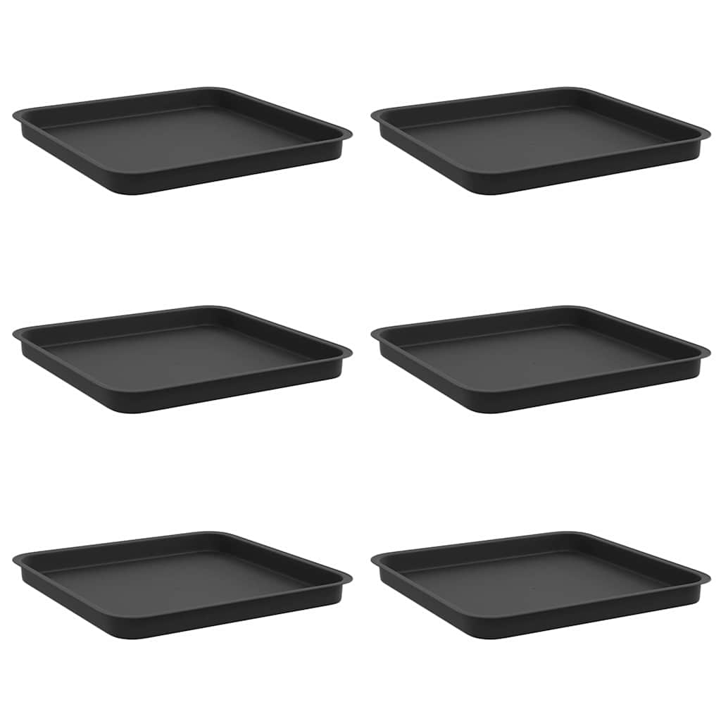 Kvadratinis gėlių padėklas 6 vnt. Juoda 36 x 36 x 2,5 cm Kvadratinis gėlių padėklas 6 vnt. Juoda 36 x 36 x 2,5 cm - Image 3