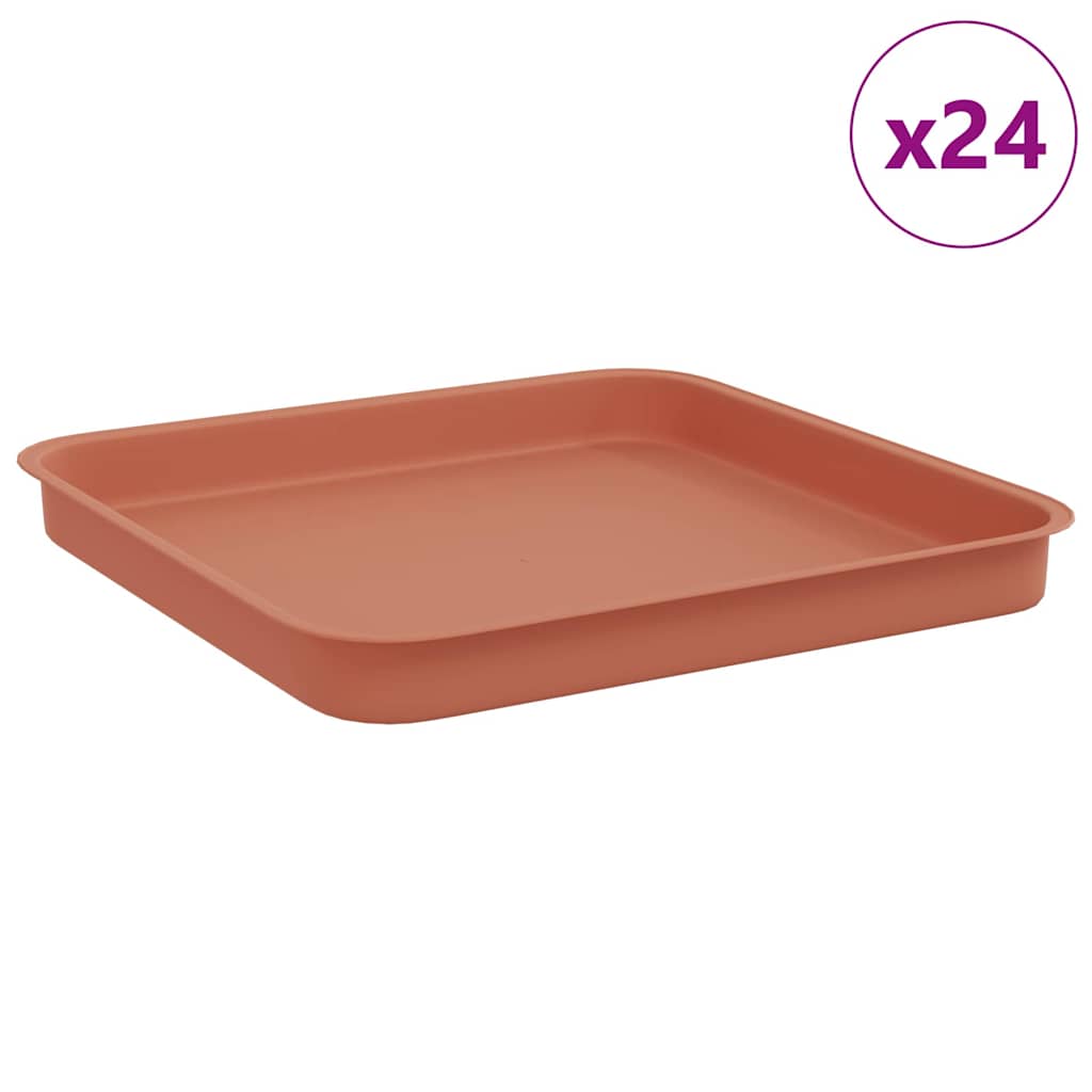Kvadratinis gėlių padėklas 24 vnt. Raudona plyta Plastmasė Kvadratinis gėlių padėklas 24 vnt. Raudona plyta Plastmasė - Image 3