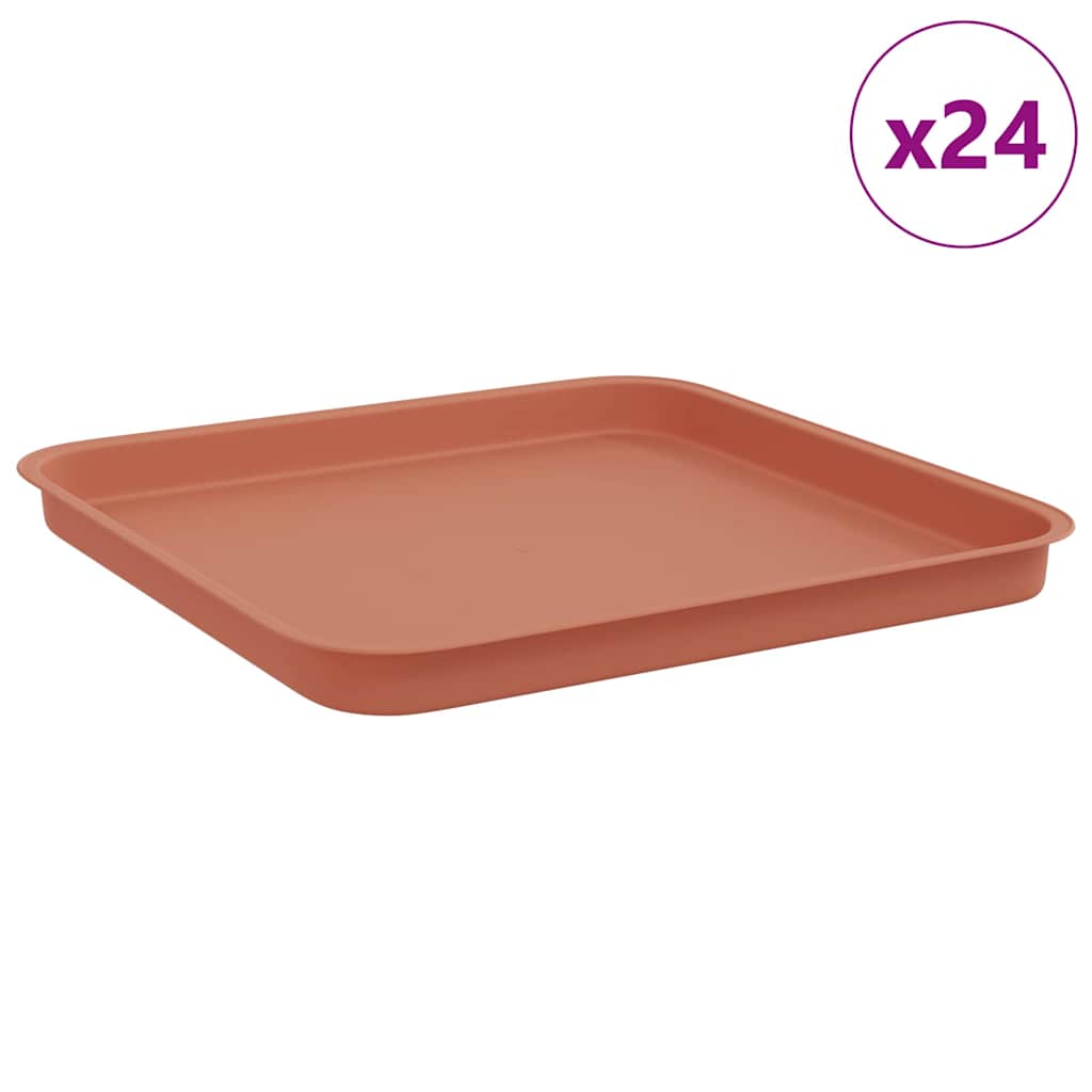 Kvadratinis gėlių padėklas 24 vnt. Raudona plyta Plastmasė Kvadratinis gėlių padėklas 24 vnt. Raudona plyta Plastmasė - Image 3