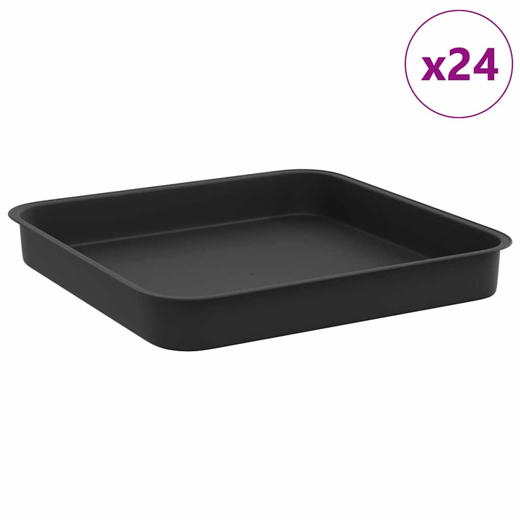 Kvadratinis gėlių padėklas 24 vnt. Juoda 15 x 15 x 2 cm Kvadratinis gėlių padėklas 24 vnt. Juoda 15 x 15 x 2 cm - Image 3