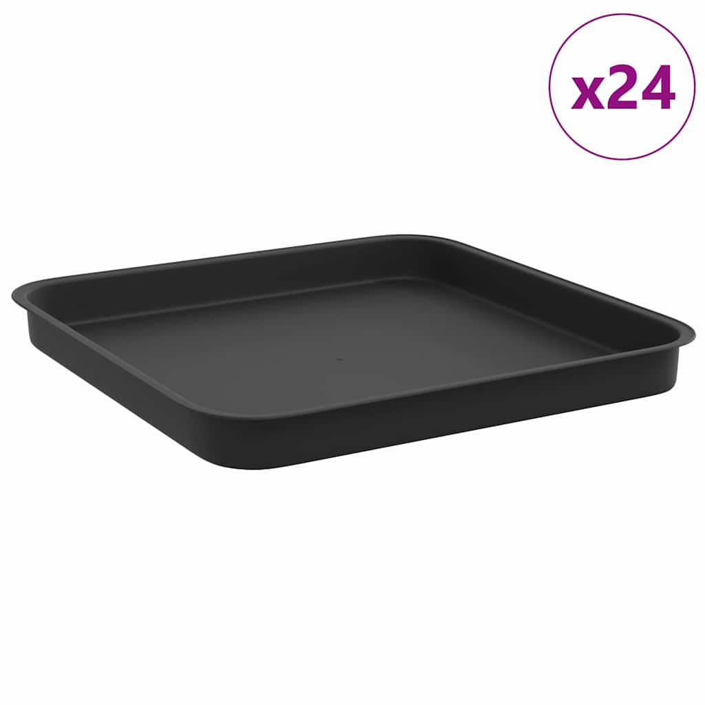 Kvadratinis gėlių padėklas 24 vnt. Juoda 21 x 21 x 2 cm Kvadratinis gėlių padėklas 24 vnt. Juoda 21 x 21 x 2 cm - Image 3