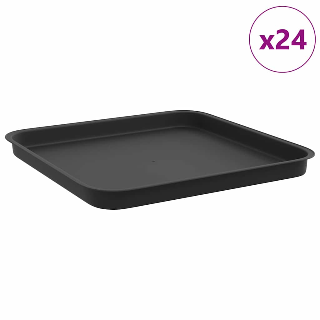 Kvadratinis gėlių padėklas 24 vnt. Juoda 32 x 32 x 2,5 cm Kvadratinis gėlių padėklas 24 vnt. Juoda 32 x 32 x 2,5 cm - Image 3