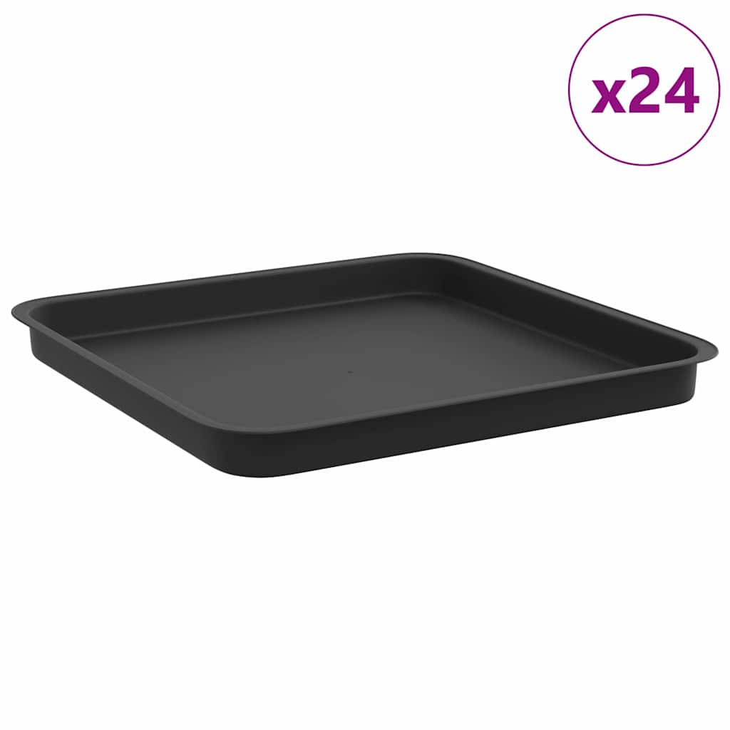 Kvadratinis gėlių padėklas 24 vnt. Juoda 36 x 36 x 2,5 cm Kvadratinis gėlių padėklas 24 vnt. Juoda 36 x 36 x 2,5 cm - Image 3