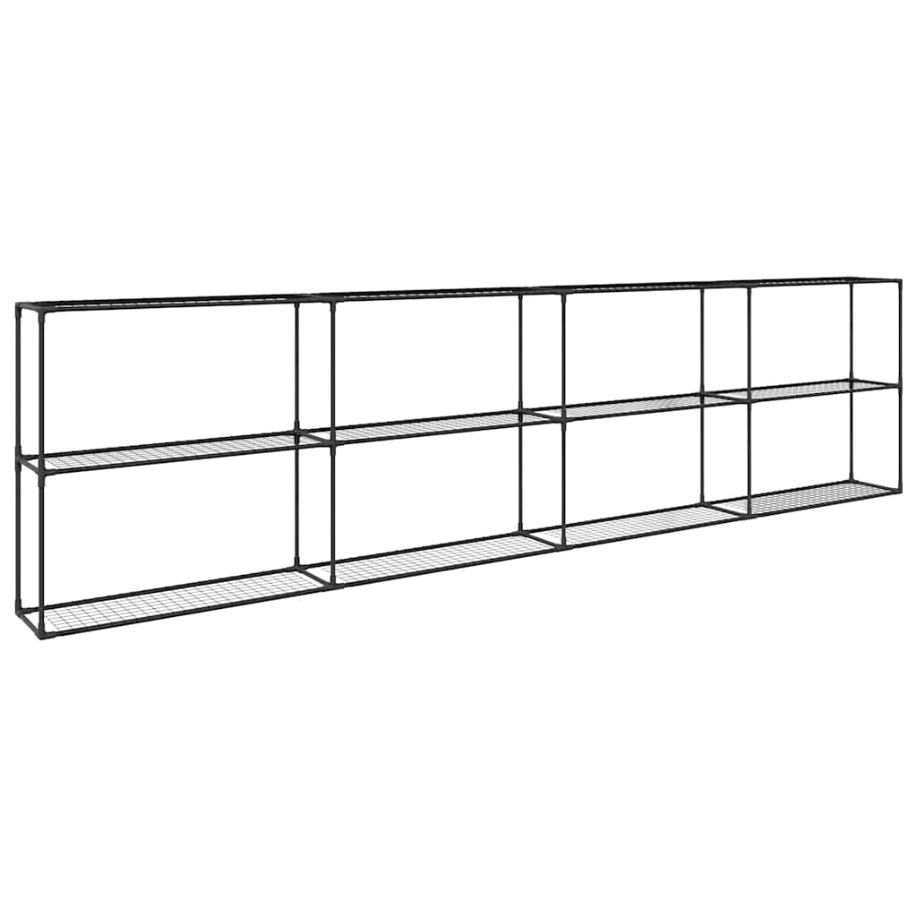 3 lentynų augalų stovas Juoda 400 x 32 x 104 cm Plienas 3 lentynų augalų stovas Juoda 400 x 32 x 104 cm Plienas - Image 3