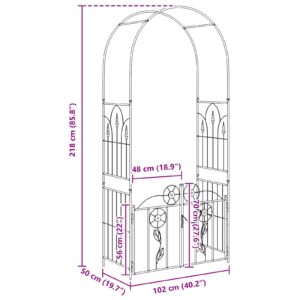 Sodo arka Juoda 102 x 50 x 218 cm Plienas