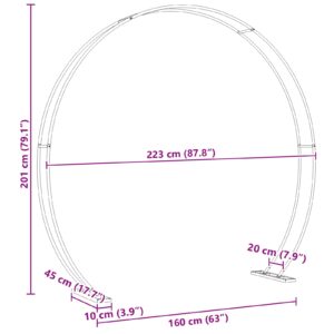 Vestuvinis Arklys Balta 223 x 45 x 201 cm Plienas